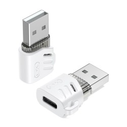 XO NB256D Type-c Female to USB-A OTG Adapter (with Lanyard)White