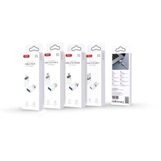 XO NB256D Type-c Female to USB-A OTG Adapter (with Lanyard)White