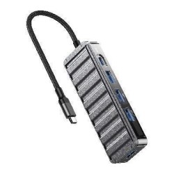 XO HUB015 5in1 Multifunctional Docking Station Tranish+Transparent