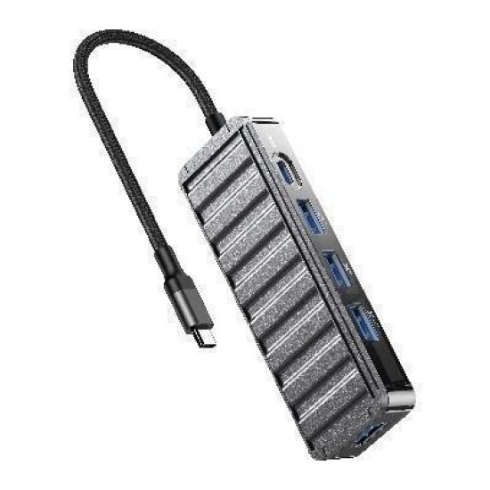 XO HUB015 5in1 Multifunctional Docking Station Tranish+Transparent