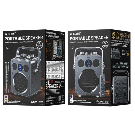 WK D7 Beluga Outdoor Bluetooth Speaker Black WK D7 Beluga Outdoor Bluetooth Speaker Black