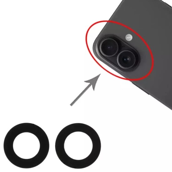 Replacement Without Frame Camera Lens Cover Glass For iPhone 16/16 Plus Replacement Without Frame Camera Lens Cover Glass For iPhone 16/16 Plus