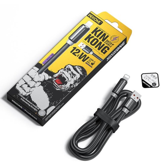 WK WDC-58i Kinkong Series Plastic 12W Fast Charging Data Cable Black WK WDC-58i Kinkong Series Plastic 12W Fast Charging Data Cable Black