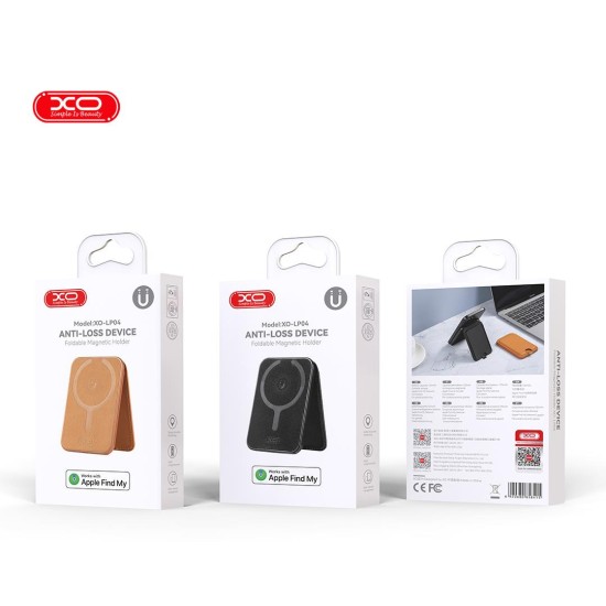 XO LP04 Magnetic CardPouch Holder Anti- Loss Locator Brown