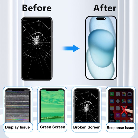 Replacement DD Soft OLED | For iPhone 15 Plus | IC Removable | Black