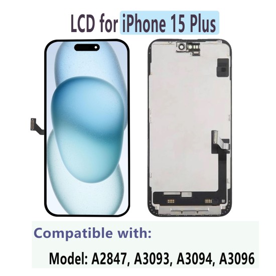 Replacement DD Soft OLED | For iPhone 15 Plus | IC Removable | Black