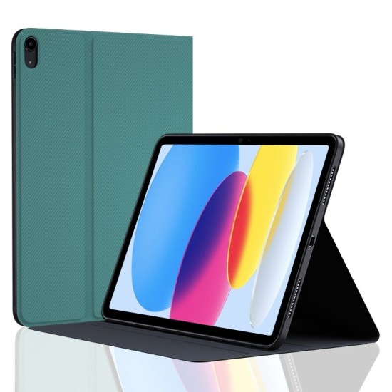 For iPad 10 2022 / 11 2025 | Book Series 2 Fold PU Case | Green