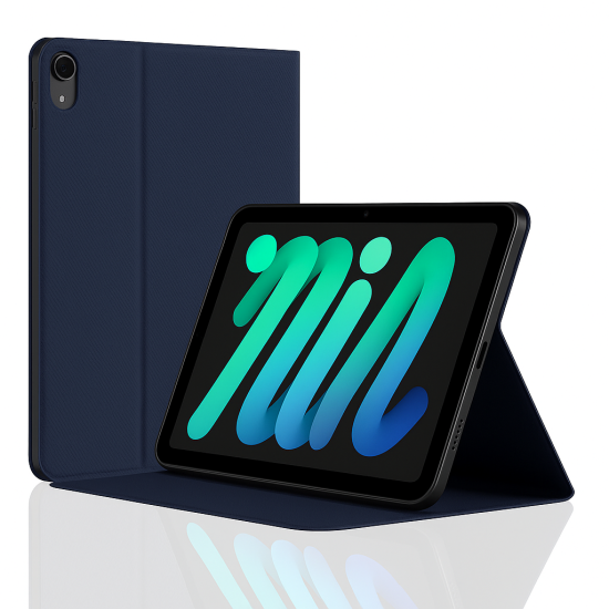 For iPad Mini 6 | Book Series 2 Fold PU Case | Blue