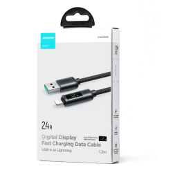 Prism Series Digital Display Fast Charging Data Cable | S-CC100A16 | 100W Type-C to Type-C 1.2m | Black Prism Series Digital Display Fast Charging Data Cable | S-CC100A16 | 100W Type-C to Type-C 1.2m | Black