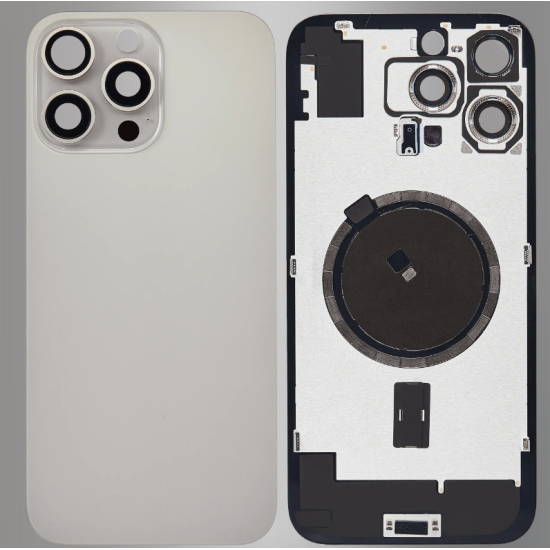 Replacement Back Glass Housing+Original Parts Cable | For iPhone 16 Pro Max Natural Titanium Replacement Back Glass Housing+Original Parts Cable | For iPhone 16 Pro Max Natural Titanium