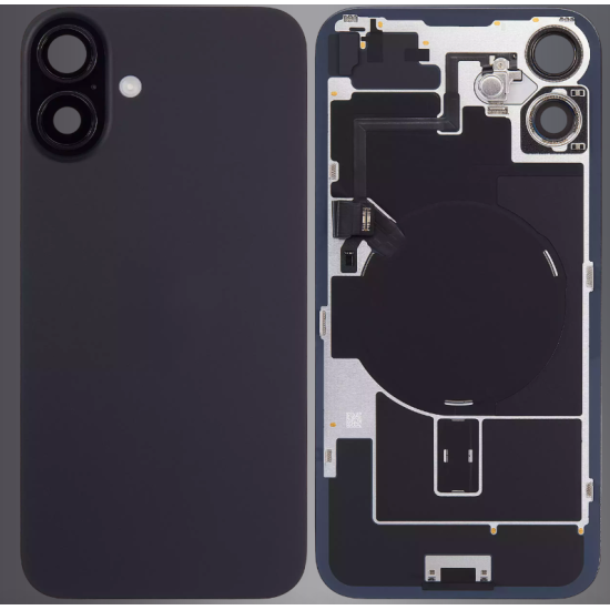 Replacement Back Glass Housing+Original Parts Cable | For iPhone 16 | Black Replacement Back Glass Housing+Original Parts Cable | For iPhone 16 | Black