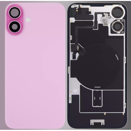 Replacement Back Glass Housing+Original Parts Cable | For iPhone 16 | Pink Replacement Back Glass Housing+Original Parts Cable | For iPhone 16 | Pink