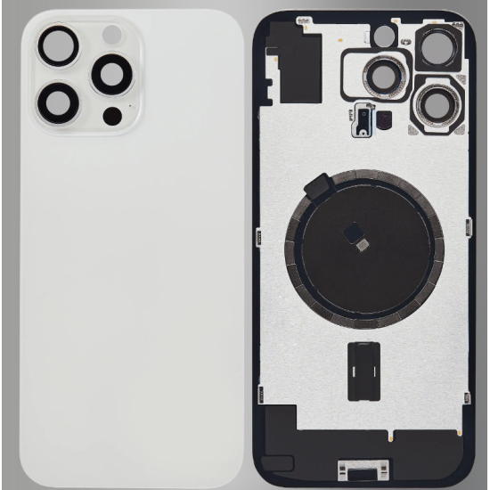 Replacement Back Glass Housing+Original Parts Cable | For iPhone 16 Pro Max | White Replacement Back Glass Housing+Original Parts Cable | For iPhone 16 Pro Max | White