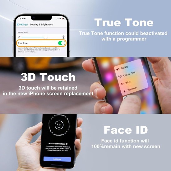 JH | Replacement FHD COF LCD Touch Screen | For iPhone 15 Pro | With Tempered Glass & Tools