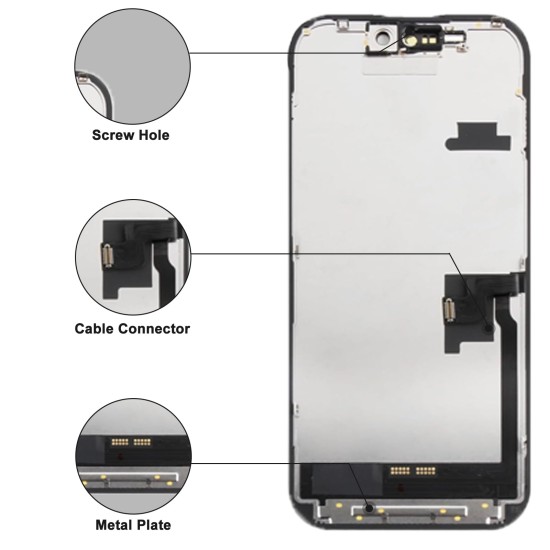 JH | Replacement FHD COF LCD Touch Screen | For iPhone 16 Pro | With Tempered Glass & Tools