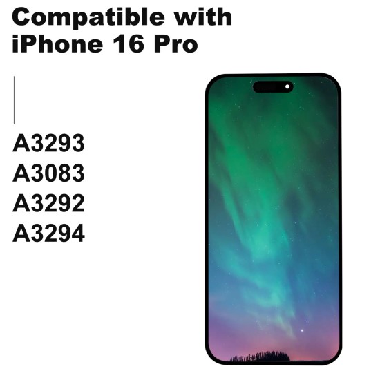 JH | Replacement FHD COF LCD Touch Screen | For iPhone 16 Pro | With Tempered Glass & Tools