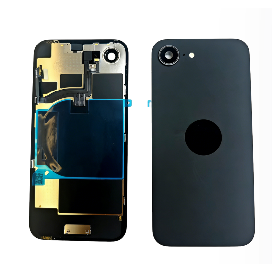 Replacement Back Glass Housing with Original Flex Cable for iPhone 16e | Black Replacement Back Glass Housing with Original Flex Cable for iPhone 16e | Black