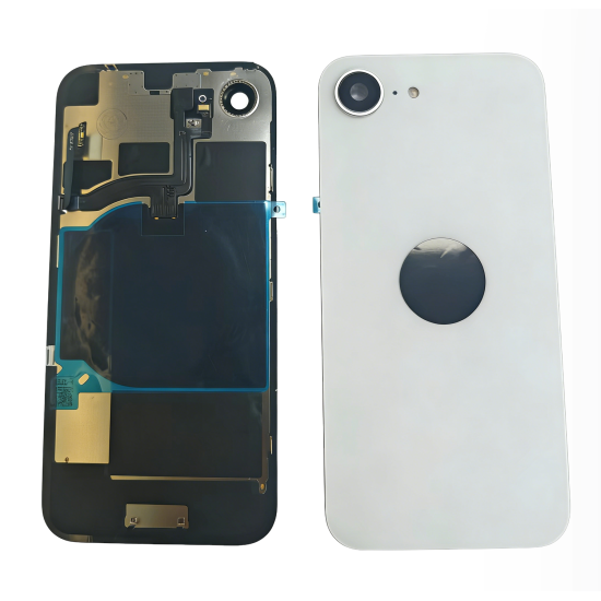 Replacement Back Glass Housing with Original Flex Cable for iPhone 16e | White Replacement Back Glass Housing with Original Flex Cable for iPhone 16e | White