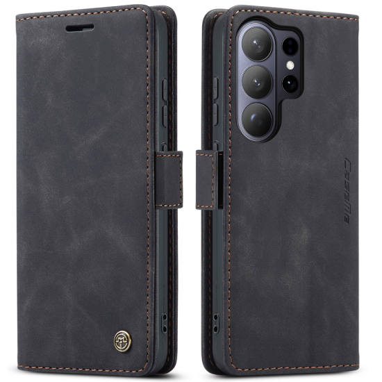 CASEME-013 Magnetic Wallet Card Case for Samsung Galaxy S26 Ultra – Black