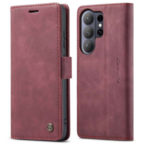 CASEME-013 Magnetic Wallet Card Case for Samsung Galaxy S26 Ultra – Red