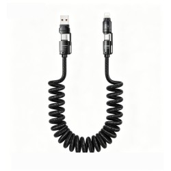 REMAX CB12 Pioneer 240W 4-in-1 Fast Charging Cable | USB-A & USB-C to USB-C & Lightning | 1.5m Black REMAX CB12 Pioneer 240W 4-in-1 Fast Charging Cable | USB-A & USB-C to USB-C & Lightning | 1.5m Black