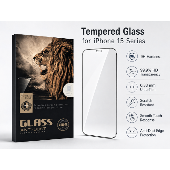 For iPhone 15 | Tempered Glass Protector | 9D Curved For iPhone 15 | Tempered Glass Protector | 9D Curved