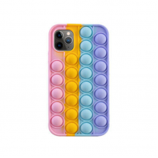 3D Fidget Pop It Toy Rainbow Silicone Case For iPhone 11 Pro 