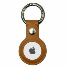 Apple AirTag Leather Case with Key Ring Brown 