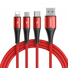Joyroom - 3 in 1 Multi USB Charger Cable (Lightning + Type-c + Micro) | S-1230G4 - Red