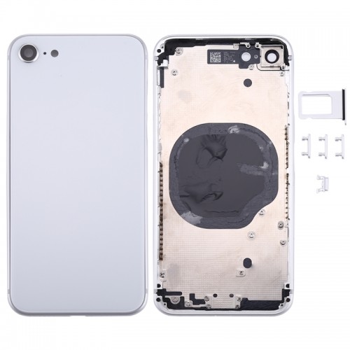 For Apple iPhone 8 Metal Frame Back Chassis Housing Rear Glass Cover Replacement White