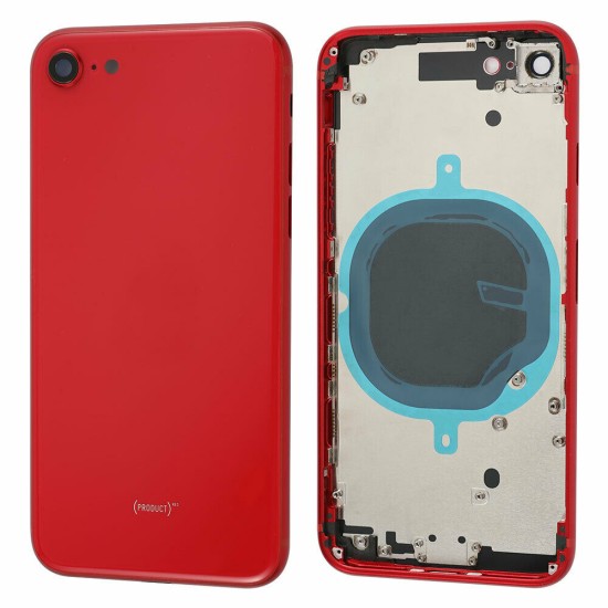 Replacement Back Glass Housing Frame Cover for iPhone SE 2 Red