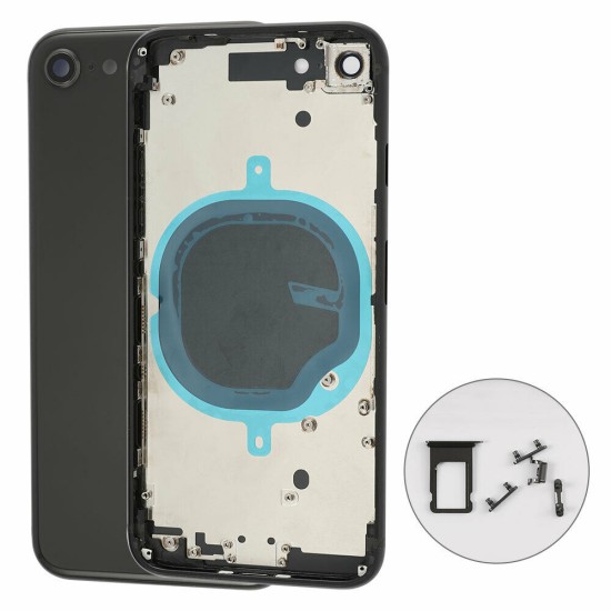 Replacement Back Glass Housing Frame Cover for iPhone SE 2 Black