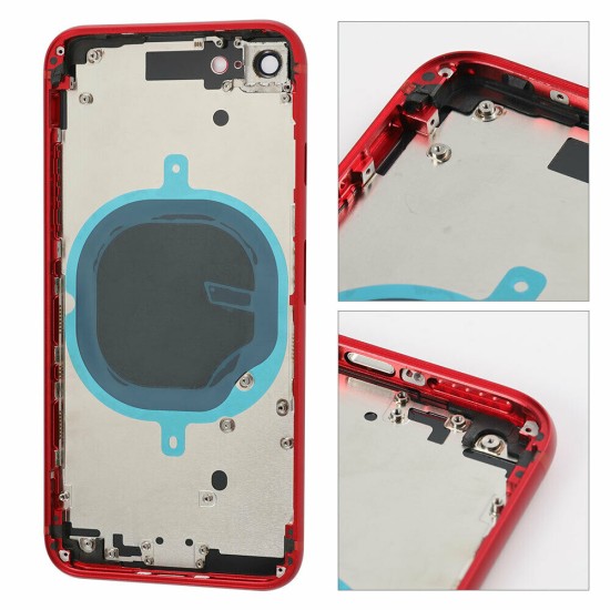 Replacement Back Glass Housing Frame Cover for iPhone SE 2 Red