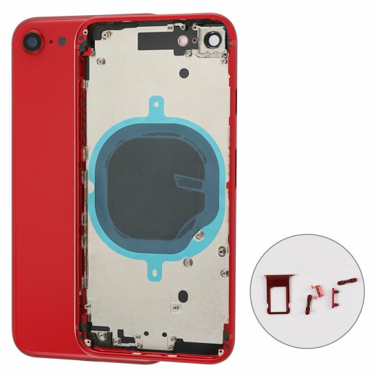 Replacement Back Glass Housing Frame Cover for iPhone SE 2 Red
