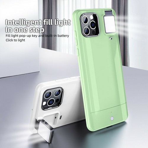 Selfie Flash Light Phone Case for iPhone 12/12 Pro White 