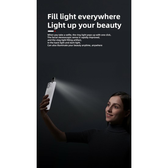 ASOD-029 LED Fill light Selfie Case For iPhone 11 Pro White