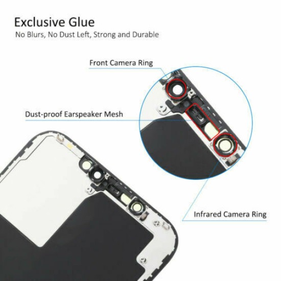 For iPhone 12 Pro Max OLED Display LCD Touch Screen Digitizer Black