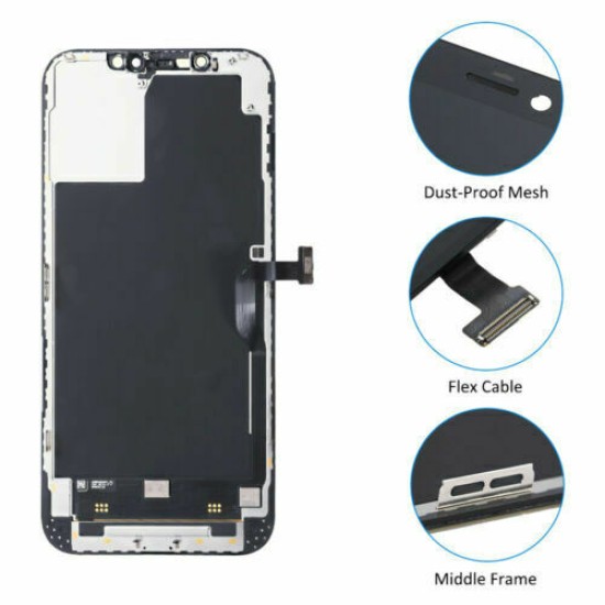 For iPhone 12 Pro Max OLED Display LCD Touch Screen Digitizer Black
