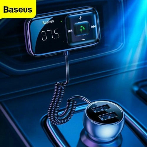 Baseus Bluetooth 5.0 FM Transmitter USB Charger Car Kit Radio Adapter