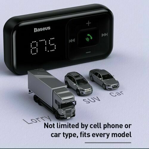 Baseus Bluetooth 5.0 FM Transmitter USB Charger Car Kit Radio Adapter