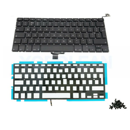 Replacement UK Keyboard Backlight + Screws Flex For Macbook A1278 Replacement UK Keyboard Backlight + Screws Flex For Macbook A1278