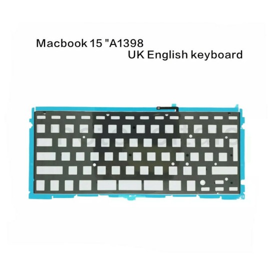 Replacement UK Keyboard Backlight + Screws Flex For Macbook A1398