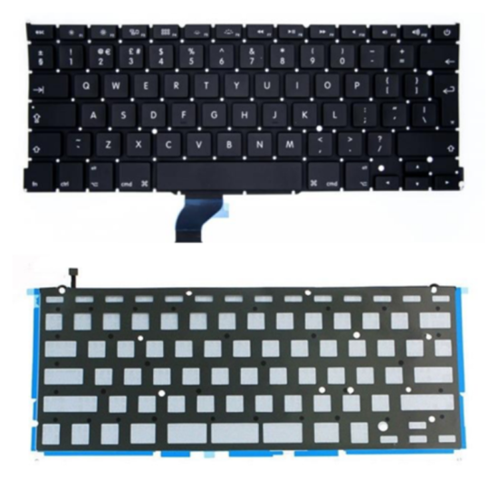Replacement UK Keyboard Backlight + Screws Flex For Macbook A1502
