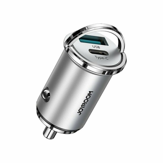 Joyroom C-A35 45W Dual Port Pull Ring Mini Fast Charge Silver