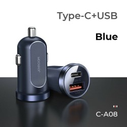 Joyroom C-A08 PD+QC3.0 30W Dual Port Transparent Car Charger Blue Joyroom C-A08 PD+QC3.0 30W Dual Port Transparent Car Charger Blue