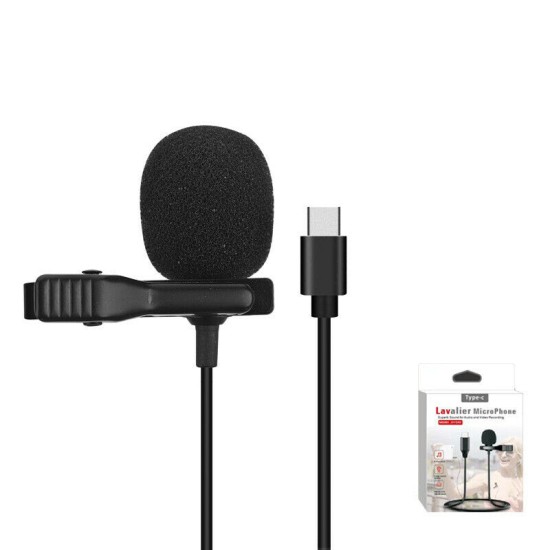 JH-041 TYPE-C Lavalier Wired Microphone Black