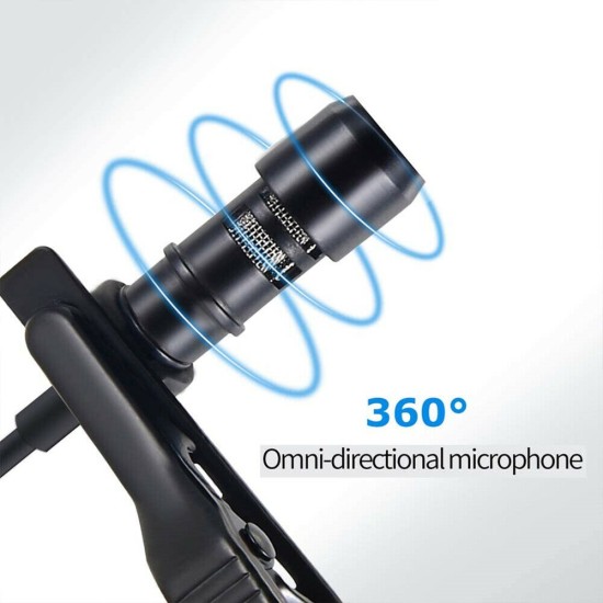 JH-041 TYPE-C Lavalier Wired Microphone Black