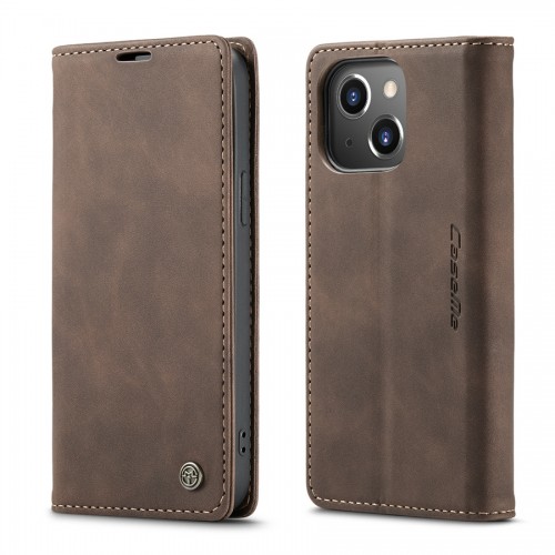 Caseme-013 Magnetic Card Case For iPhone 13 - Brown 