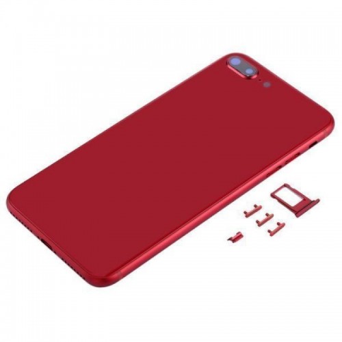 For iPhone 8 Plus Metal Frame Back Chassis Housing Rear Glass Cover Replacement Red 