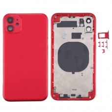 For iPhone 11 Metal Frame Back Chassis Housing Rear Glass Cover Replacement Red 